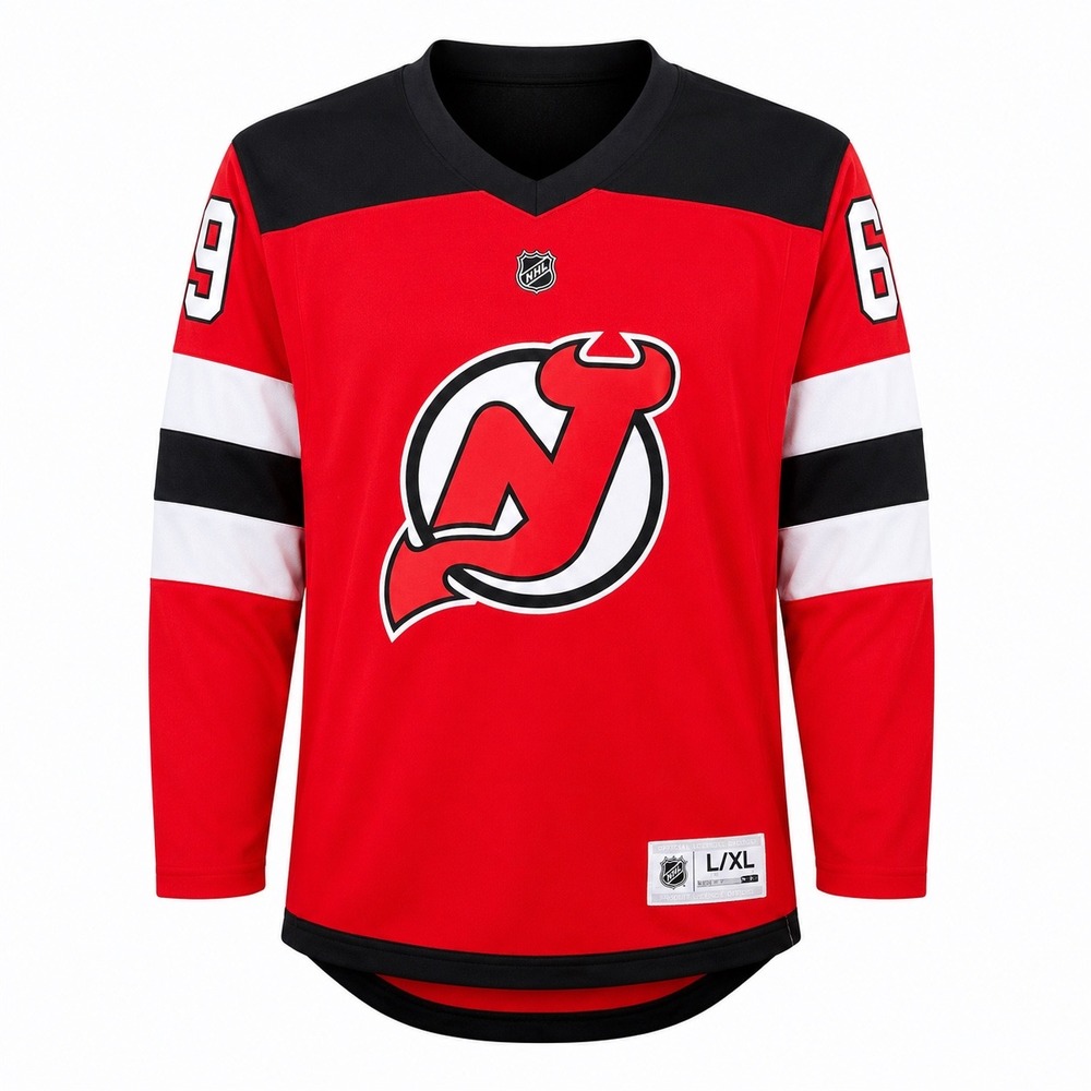 NHL Jack Hughes New Jersey Devils Youth L/XL Red Hockey Jersey 86 NEW sportswear